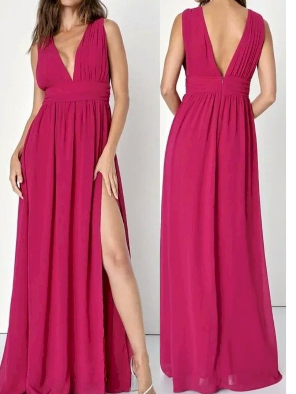 Lulus Heavenly Hues Magenta Maxi Dress Size Large NWOT